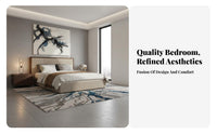 New Chinese design foundation Bed with Upholstered Headboard Ergonomic spinerest Upholstered foundation Frame Contemporary Design Bedroom Furniture Sturdy Construction for two people, Adults, Homeowners, Apartment, Guest Room, Home