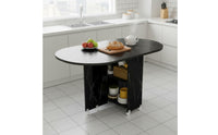 Multi-Functional Folding Dining Table with Wheels Movable Mobile Kitchen Table with Storage Sturdy Structure Household Furniture for Apartments