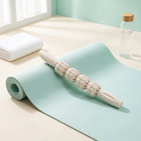 Handheld Fitness Massage Portable Roller with Ridged Balls Travel-Friendly Massage Roller with Handle for Athletes