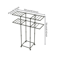 Double Rod Clothes Rack Metal Clothes Rack with Wheels Versatile for Bedroom