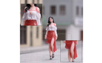 Color-Printed Miniature Girl Figurine Painted Character Model Mini Female Figure for Tabletop Layouts