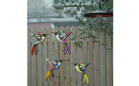 4 Pieces Metal Hummingbird Wall Decor Waterproof Metal Bird Hanging Ornament