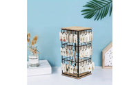 Earring Holder with Wood Foundation areaSaving Jewelry Stand Holder with Hooks Compact Jewelry Display for Vanity