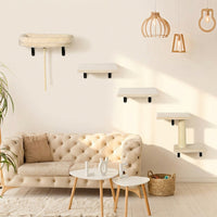 Cat Shelf and Climbing Shelves, 3-Piece Wood Wall Mounted Perch Set, Modern Furniture Wall Shelves for Indoor Cats to Scratch, Climb and Rest