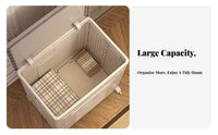 Rolling foldable Laundry Basket With casters Household Storage Space-Saving