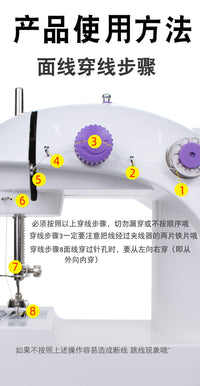 Mini Electric Sewing Machine for Home Use, Semi-Automatic, Portable