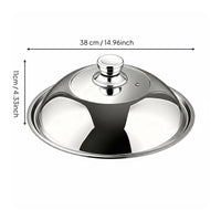Stainless Steel wok Lid Anti-Spill Universal Frying Pan Cover Cookware Accessory for Kitchen