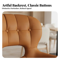 Curved Spine Supportrest Dining Chair Italian Aesthetic Upholstered Seat Minimalist Design Anti-Slip Foot Pads for Hotel