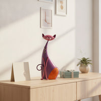 Iron Cat Figurine Tabletop Cat Figurine Decorative for Living Room