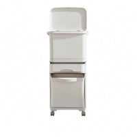Kitchen Trash Bin with Divider Resin Container Rolling for Home Office