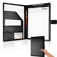 A4 Clipboard Folder Sturdy PU Leather Padfolio Lightweight for Meetings
