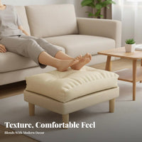 Upholstered Ottoman Space-Saving Upholstered Footstool Modern Design for Seniors