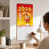 2026 Year of the Horse Cartoon Zodiac Wall Calendar Planner