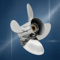 Stainless Steel Propeller Splined 4 Propeller Polished for Boaters