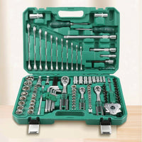 121 Pieces Mechanics Tool Kit with Hard Shell Case Chrome-Finished Mechanics Tool Set Compact Ratchet and Socket Set for DIY Hobbyists, Garage
