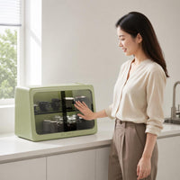 Sliding Door Cup Cabinet Countertop Tumbler Storage Rack Opaque Body