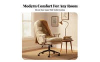 Upholstered Swivel Armchair Stable Base Desk Chair Fluid Rolling Casters