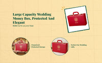 Money Gift Box with Lock, Elegant Wedding Engagement Storage