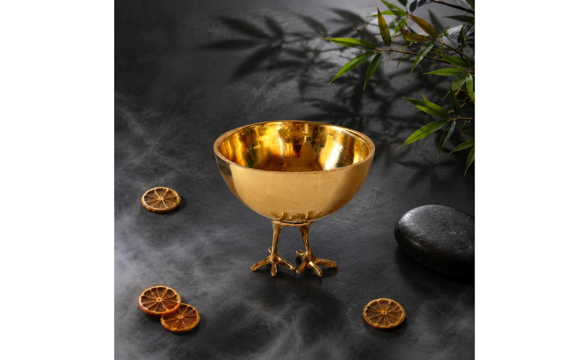 New Chinese Design Chicken Foot Bowl Modern Light Luxury Copper Fruit Bowl Tableware for Coffee Table