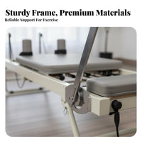 Multi-Functional Foldable Pilates Reformer Multifunctional Home Pilates Training Bed Space-Saving Core Exercise Reformer Machine Easy to Move for Gym