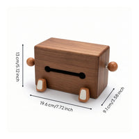 Wooden Tissue Box Cartoon Tissue Box Rectangular for Desktop, Living Room