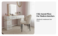 Upholstered Shell Chair with casters effortlessRolling Casters Vanity Stool