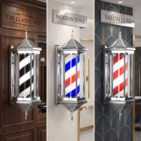Barber Pole Light Illuminated Barber Pole with Diagonal-Striped Barbershop Sign with Wall Bracket for Barbers, Salon Owners