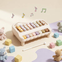 Numbered Strips 2-in-1 Percussion Keyboard Toy Arched Design 2 in 1 Piano Xylophone Multicolor Keys Baby Piano Xylophone Short Legs