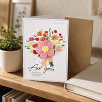 Creative Yarn Flower Greeting Cards for Birthdays, Valentine's Day, Teacher's Day, and More