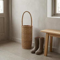 Woven Wicker Umbrella Stand Handwoven Home Storage Stable