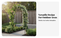 Reinforced Design Wrought Iron Flower Arch Long-Lasting Metal Garden Arch Multi-Purpose Climbing Plant Archway Weather-Resistant for Gardeners, Event Planners, Pathway, Backyard, Patio, Balcony
