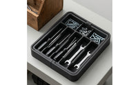 Expandable Drawer Organizer Black Cutlery Tray Space Saving