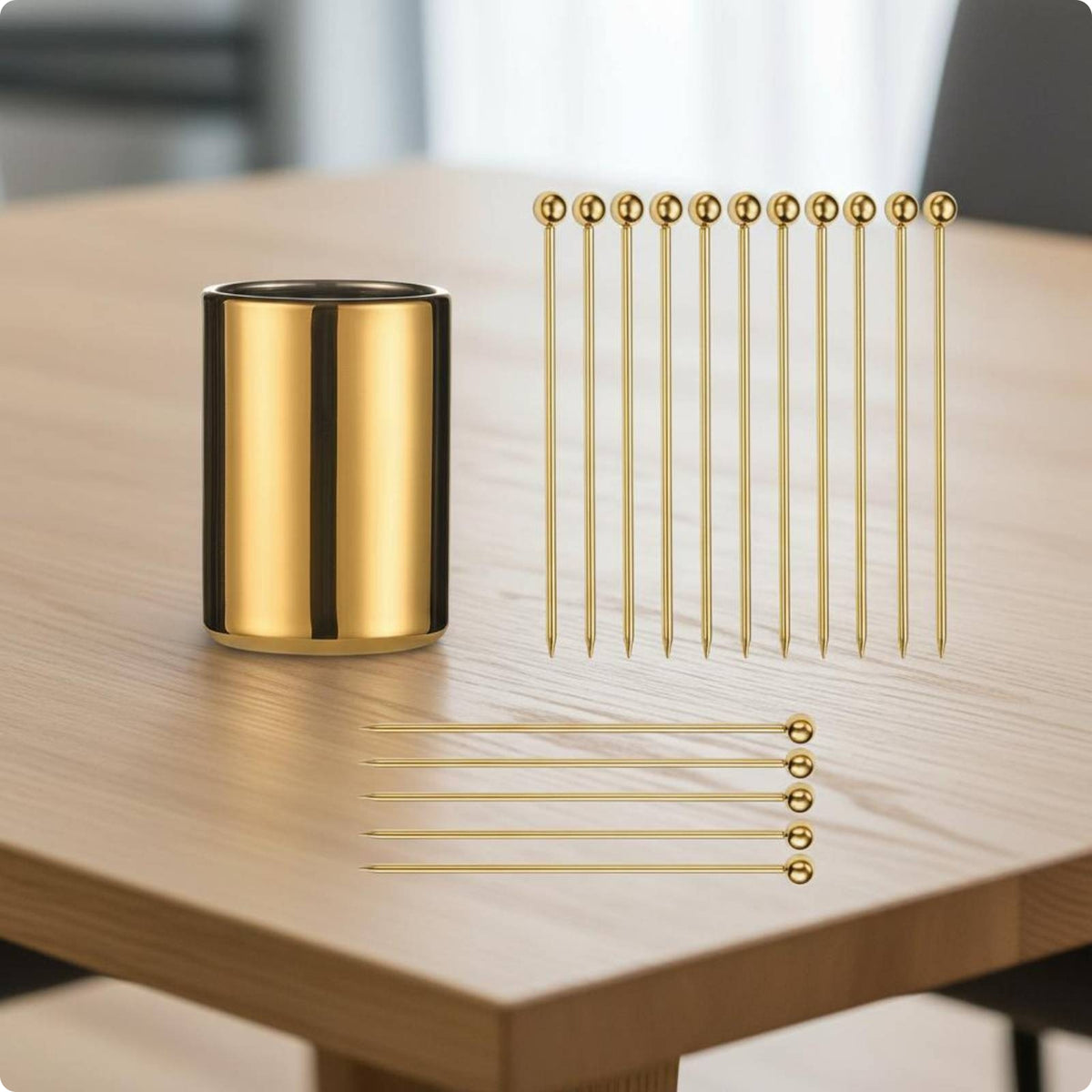 15 Pieces Stainless Steel Beverage Pick Easy to Clean for Party