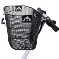 Vintage Quick-Release Front Bike Basket, Metal Mesh, Portable and Detachable