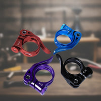 Tooltool-Less Quick Release Seatpost Clamp Lightweight Cycle Seat Clamp with Lever Anti-Slip Aluminum Alloy for Cyclists, Commuters, Mountain Biking, Road Cycling, Folding Bikes
