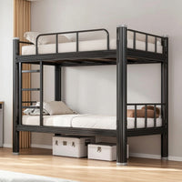 Steel Bunk Bed Frame Heavy-Duty Metal Bunk Bed Space-Saving Furniture for Students, Roommates, Dormitory, Shared Bedroom Housing