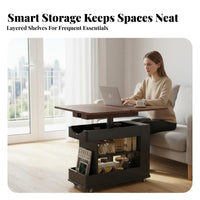 Adjustable C-Shaped Table Space Saving Household Furniture Mobile Design Multi-Purpose for Students, Remote Workers, Home Office