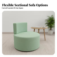 Minimalist Design Curved Sectional Couch Comfortable Upholstery Commercial Furniture Wear-Resistant Modular Sofa Two-Tone Color Scheme for Visitors, Office Workers, Interior Designers, Reception Area, Lobby, Waiting Room, Bedroom