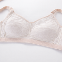 Sleep Bra with Wide Shoulder Straps for Mature Women, Full Coverage Comfort Design with Three Row Hook Closure, Non Wired Loungewear Style