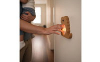 Cartoon Sensor Light Energy Saving Wooden Wall Lamp for Entryway