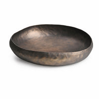 Aluminum Bowl with Textured Finish Irregular Sculptural Bowl Organic for Coffee Table, Sideboard, Entryway Console
