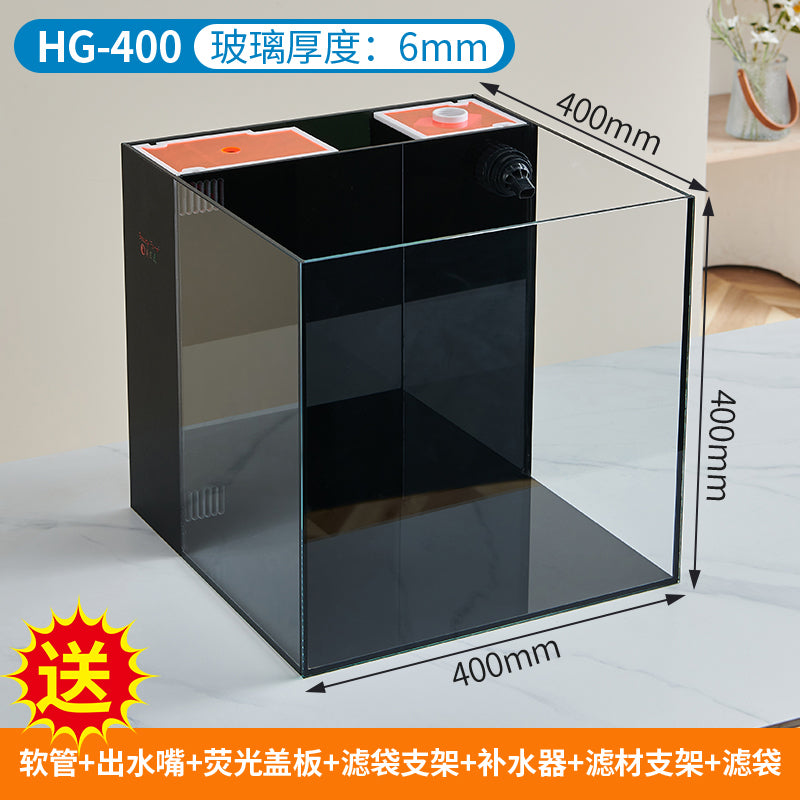 背过滤珊瑚小丑检疫鱼缸新手中小型桌面超白方缸