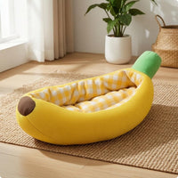 Fruit-Shaped Pet Bed Easy to Clean Banana-Shaped Pet Bed Private Hideaway Cushioned dog nest for Cats