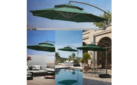 Offset Umbrella with Base Double-Top Cantilever Umbrella Resistant for Homeowners, Business Owners, Backyard, Commercial Seating