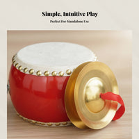 Children's Cowhide Drum, Toy Drum, Percussion Instrument, for 0-3 Years, with Cymbals