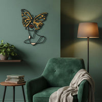 4 Pieces Line Art Portraits Warm Highlight Colors Metal Wall Decor Multi-Section Minimalist Wall Decor