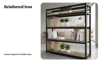 Multi-Functional Freestanding Shelving Unit with Planter Multifunctional Design Partition Bookcase Sturdy Steel Frame Room Divider Space-Saving for Interior Designers, Business Owners, Restaurant, Entryway, Studio Apartment, Bedroom