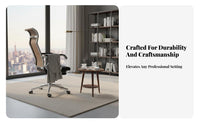 Reclining Ergonomic Chair Lumbar Cushioning Ergonomic Recliner with Footrest Adjustable Headrest Breathable Mesh Posterior
