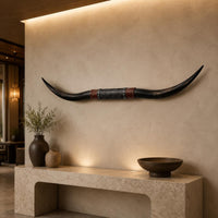 Bull Antler Wall Hanging Resin Craft Long Antler Skull Wall Hanging 3D for Hotel
