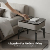 Single-Drawer Nightstand Light Luxury Bedside Table Modern Design for Homeowners